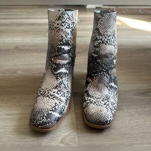 Pierre Dumas High Ankle Snake Skin Booties